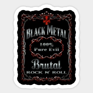 WHISKEY LABEL - black metal Sticker